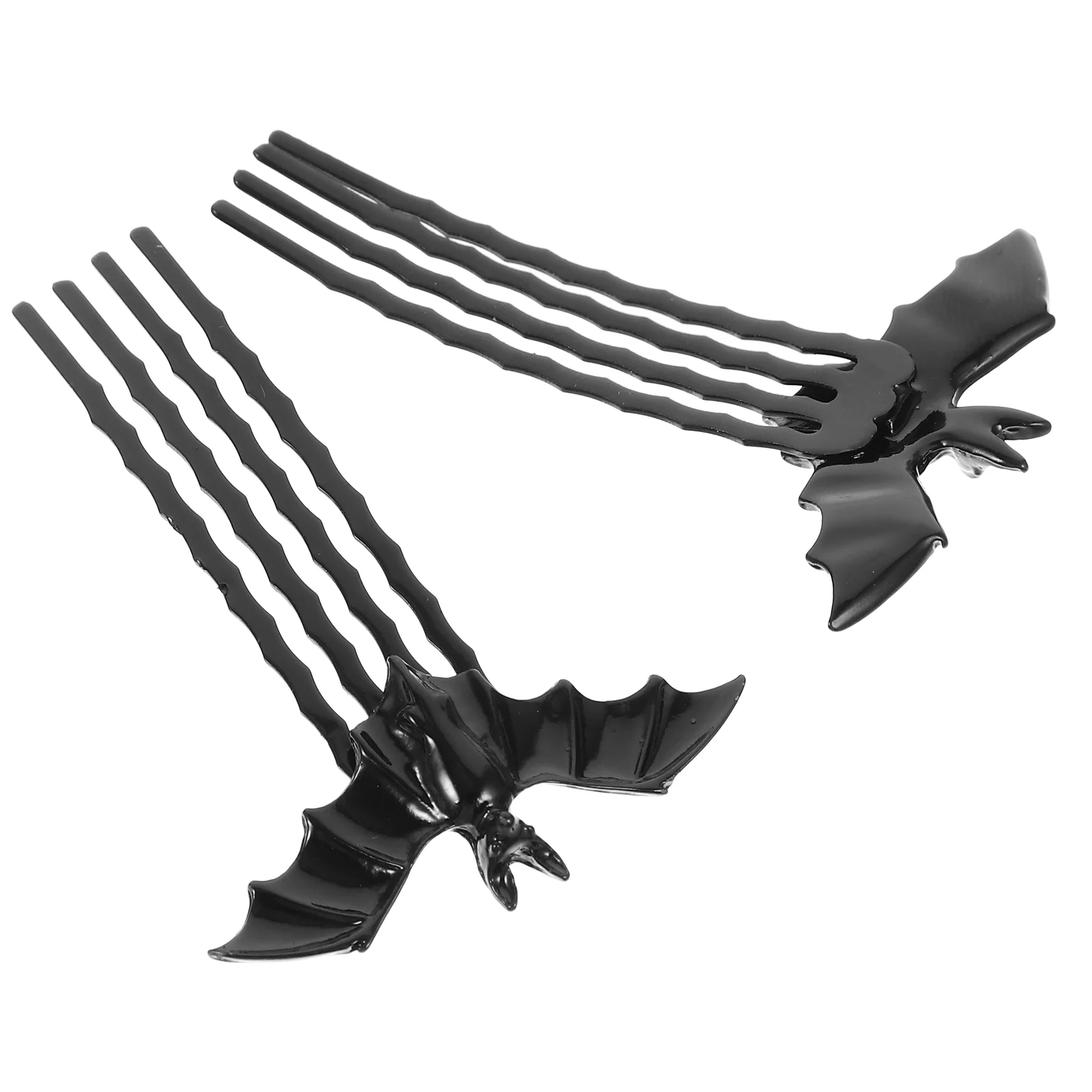 

2 Pcs Bat Shape Haircombs Premium Alloy Wear Fashionable Halloween Party Quirky Hairpins Women Accessories Unique