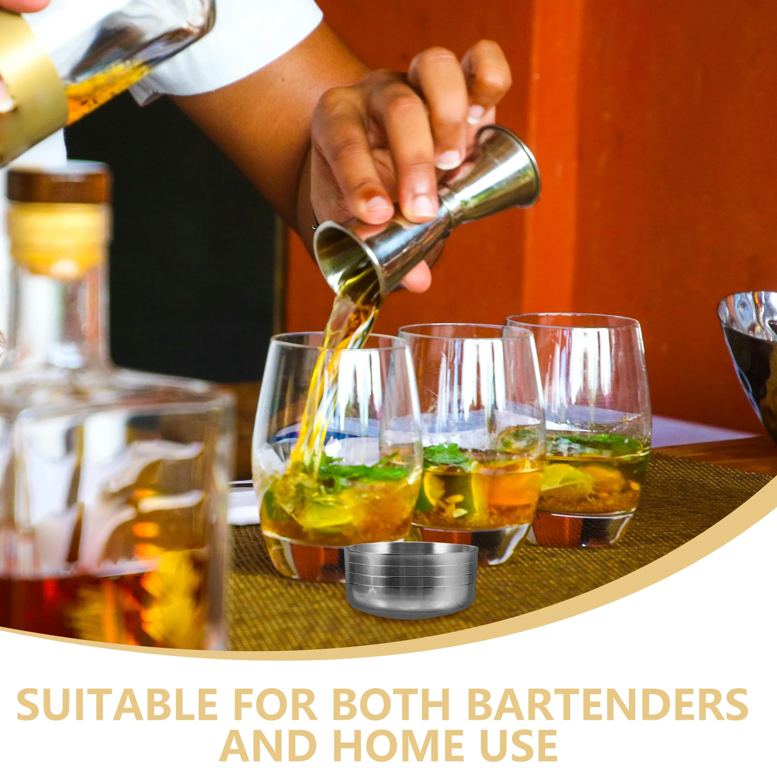 

Stainless Steel Shaker Lid Splash-Proof Cover for Cocktail Juice Milk Tea Bar Use Cocktail Shaker Tumbler Lid