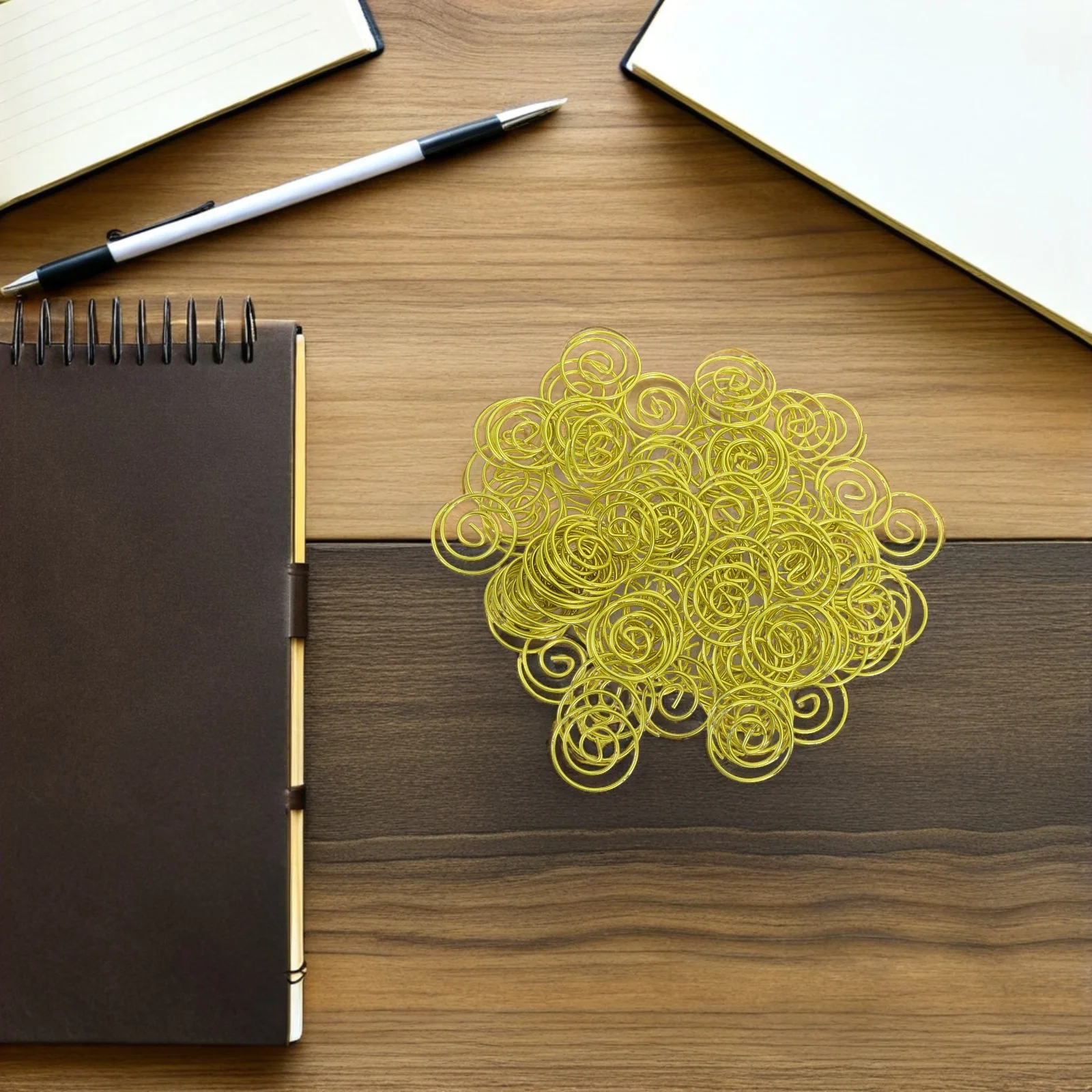 100Pcs Round Metal Paper Clips Compact Circular Wire Clamps for File Document Organization and Planning Metal Paper Clips