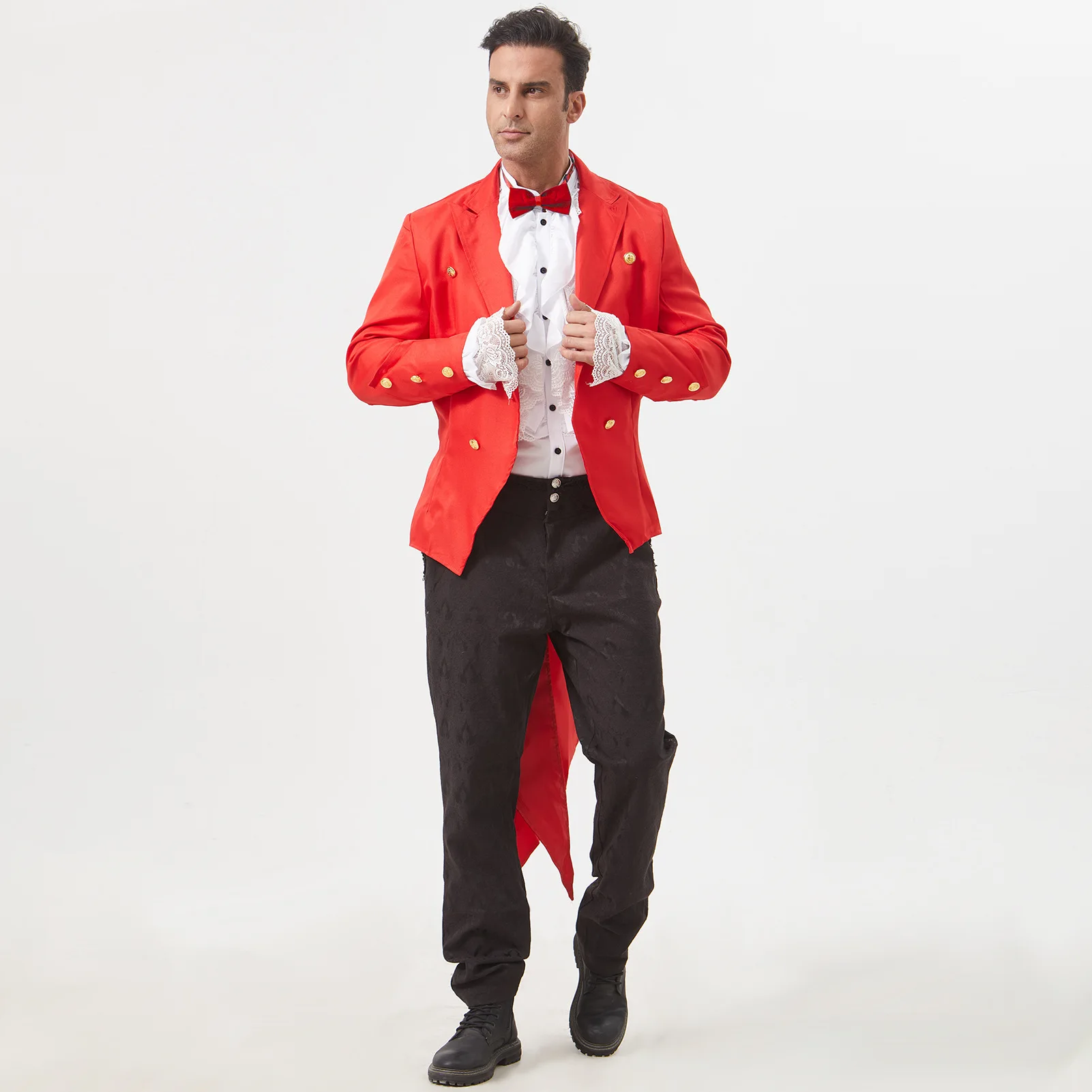 معطف خلفي عتيق من القرون الوسطى دكتور مع ربطة عنق متوسطة الطول زي سيسا وصل حديثًا من الصين للنساء صيف 2025