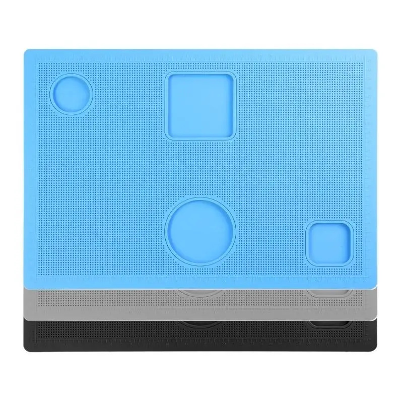Screen Film Installation Work Pad with Textured Phone Repair Area and Sectioned Tray Layout for Store Service Work D2RD