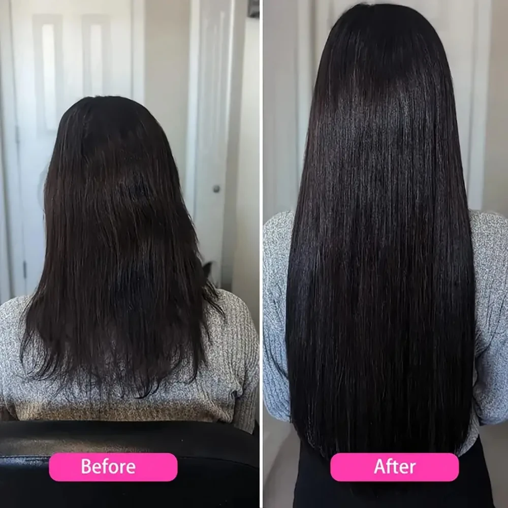 Gerade Clip-in-Haarverlängerung aus Echthaar, 10-28 Zoll, Clip-in-Extensions, Cheveux Humains, 8 Stück/Set für Frauen, Lieferung in 3-5 Tagen – Detail 6