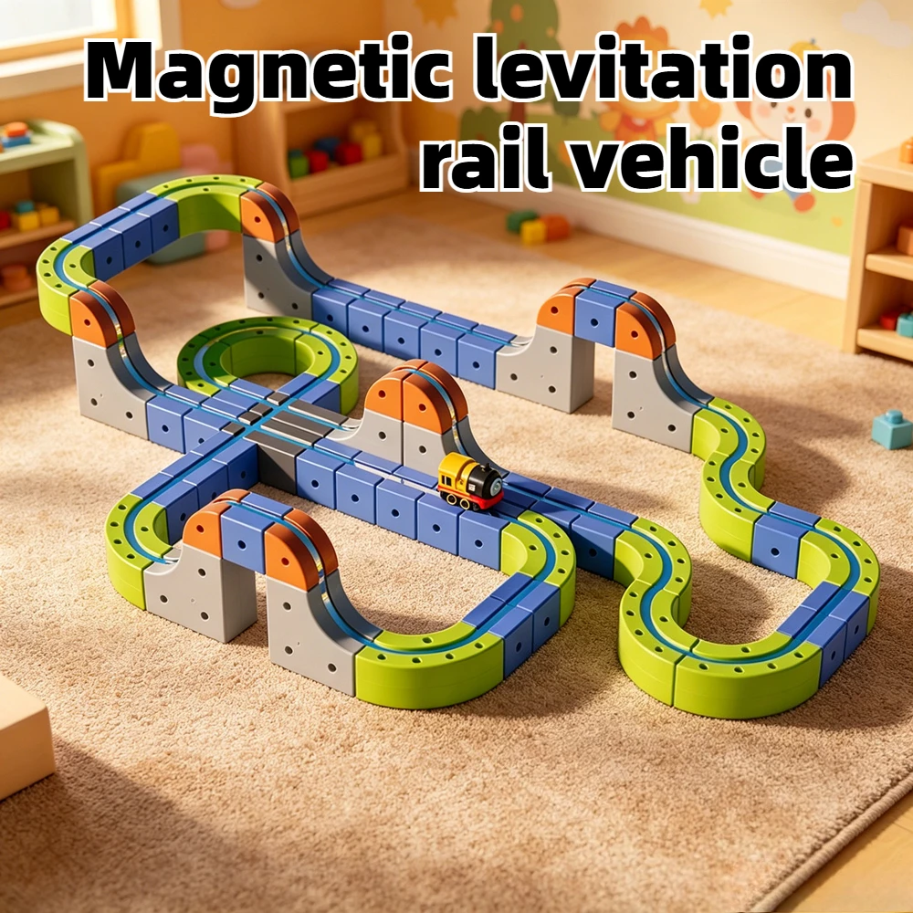 Versatile DIY Magnetic Track Building Blocks Anti Gravity High Speed Rail Train Suspension Roller Coaster Toy for Birthday Gift