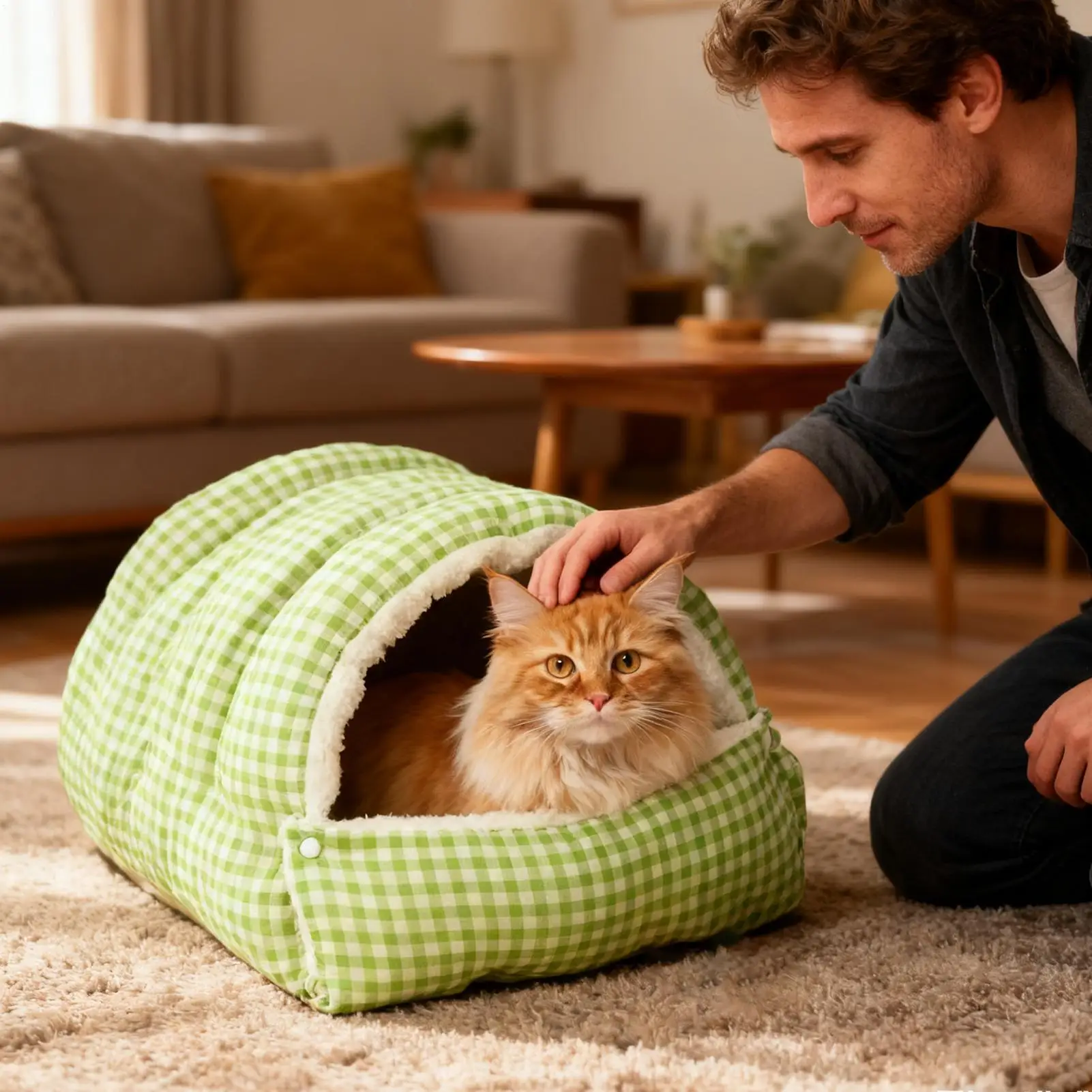 Cat Bed Machine Washable Animals Furniture Pet Indoor House Cat Bed For Playing Resting Napping Courtyard Balcony Backyard