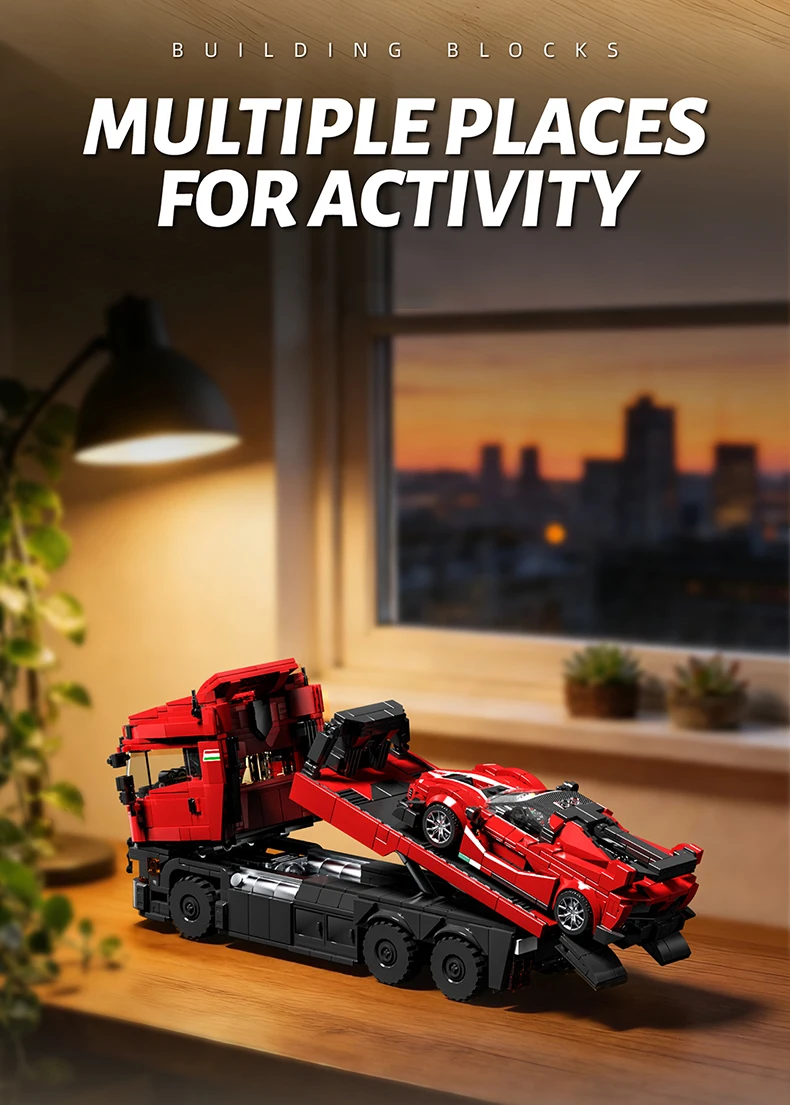 Technische Bausteine LKW-Sets Anhänger Autos Transportfahrzeug Kreative MOC Bauspielzeuge Geburtstagsgeschenke für Erwachsene 1728 Teile Modell – Detail 8