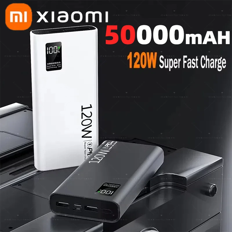 Xiaomi 120W Power Bank 50000mAh High Capacity Fast Charging Powerbank Portable Battery Charger For iPhone Samsung Huawei Hot