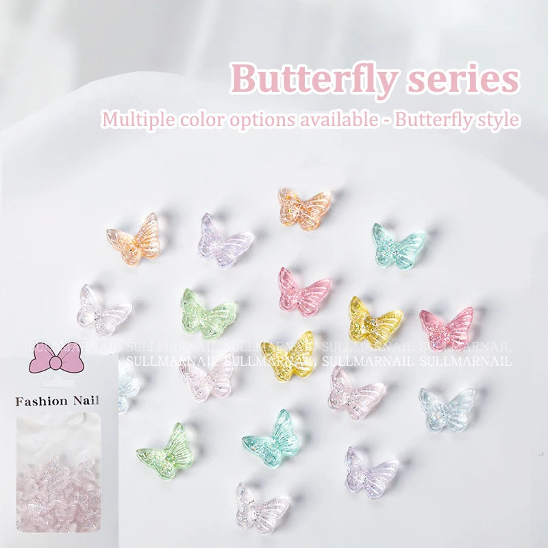 30 Stuks Multicolor Vlinder Nail Art Bedels Hars Crystal Steentjes Nagel Decoraties Voor Het Persen Van Ornament Op Gel Nagels