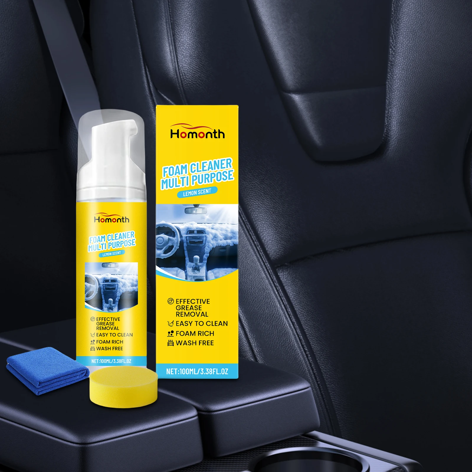 

100 мл очиститель салона автомобиля, универсальный пенопластовый очиститель, очиститель кожаных автомобильных сидений для сидений, приборных панелей и консолей