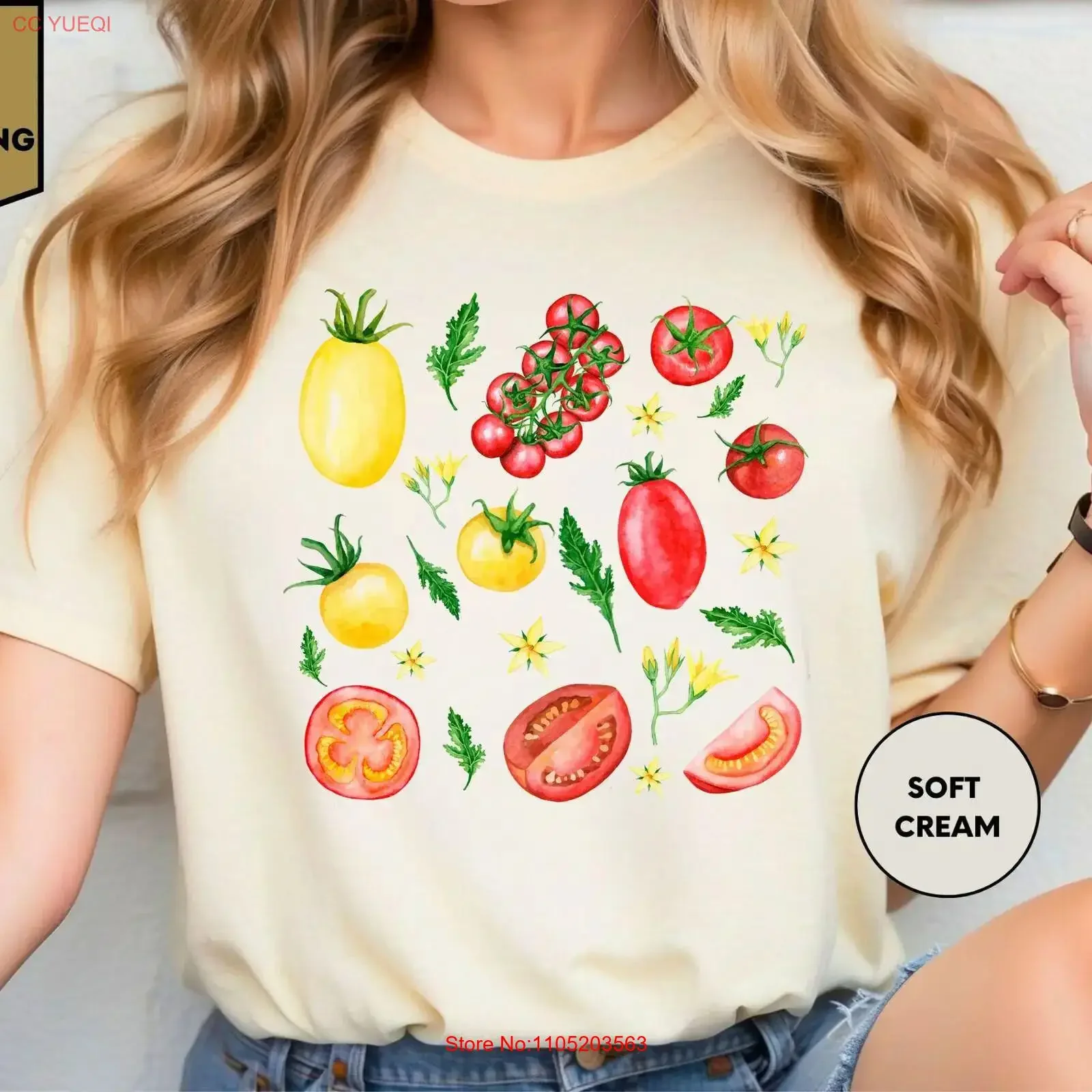 Tomato T Shirt FruiT Botanical Vegan Garden Vegetable Aesthetic Clothes vintage Washed Top For Everyday Wear Comfortable Casual