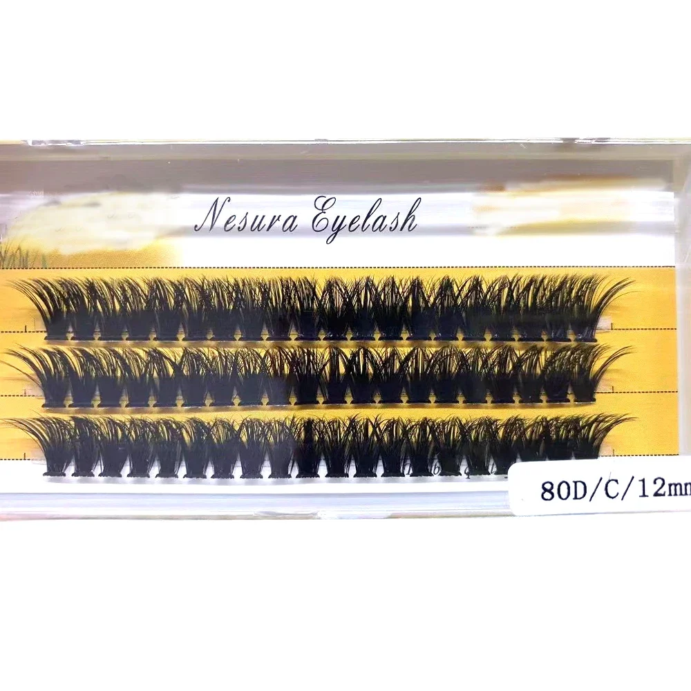 60 bundles of 50D/60D/80D black eyelash extensions artificial mink eyelashes single cluster eyelash makeup cotton thread
