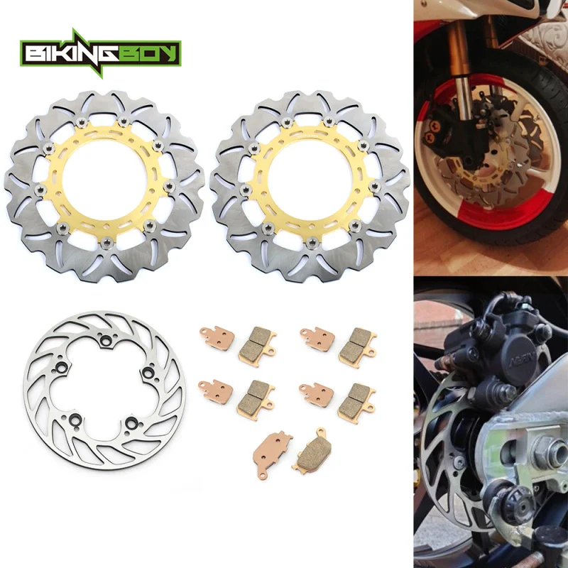 BIKINGBOY Front Rear Brake Discs Rotors Disks For YZF R1 98 99 00 01 02 03 04 05 06 07 08 09 10 11 12 13 14 15 16 17 18 19 20 21