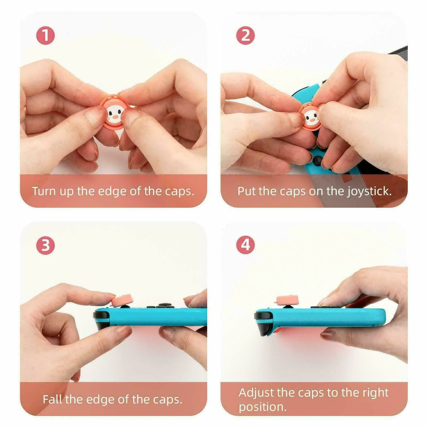 Geekhare-لطيف موضوع الحيوان قبعات قبضة الإبهام ، الغزلان والكلب ، متوافقة مع مفتاح نيتندو ، OLED ، التبديل لايت ، 4