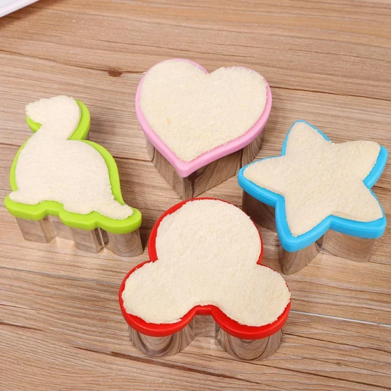 New Cute Cartoon Bread Sandwich Cutter Kids Breakfast Lunch Vegetable Cutting Mold Dinosaur Butterfly Shape Cookie Baking