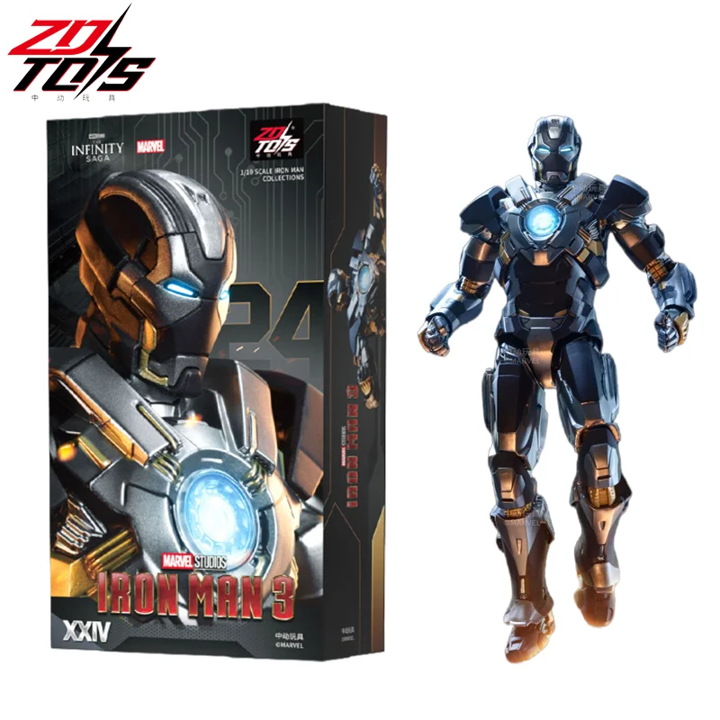ZDTDS Original Iron Man MK24 Tank Mark24 Action Figure 1/10 Marvel Legend Joint Movable Avengers Tony Stark Toy Model Gift
