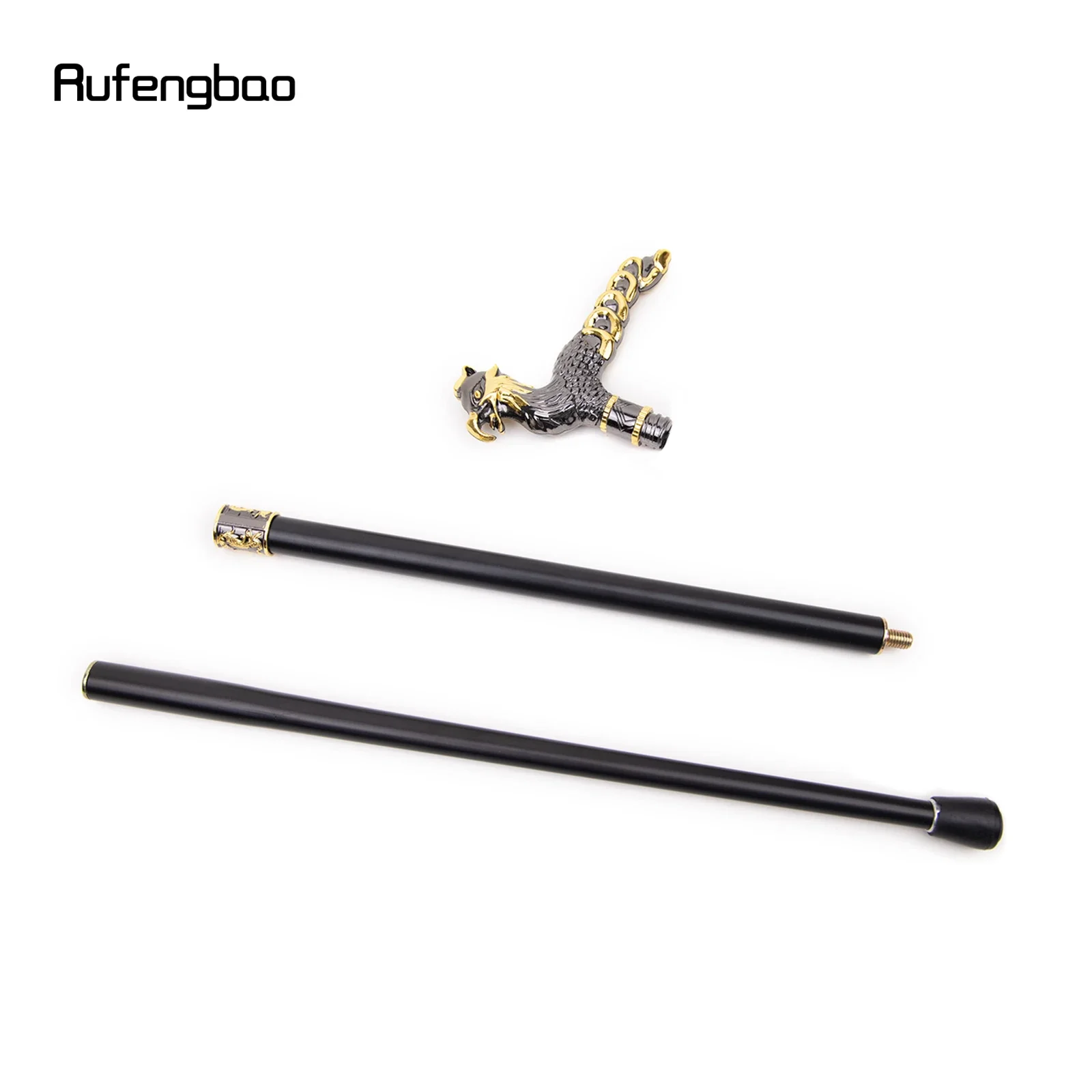 Gold Black Bird Walking Cane Fashion Decorative Walking Stick Gentleman Elegant Cosplay Cane Knob Crosier 93cm