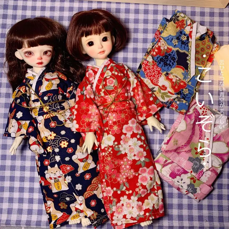 new 30cm doll's clothes Kimono for 1/6 fat bjd doll sakura flower color diy girl toys dress up fashion doll accessories, no doll