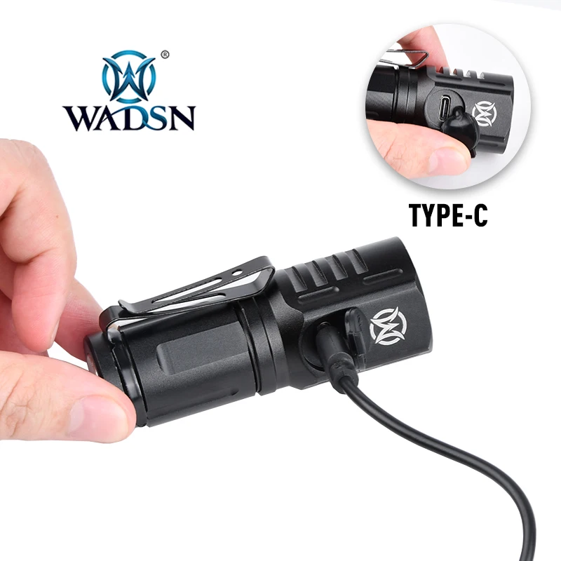 WADSN  High Lumens  Usb Rechargeable Strong Light Variable Focus with Floodlight  Mini Flashlight  For Camping Outdoor Emergency