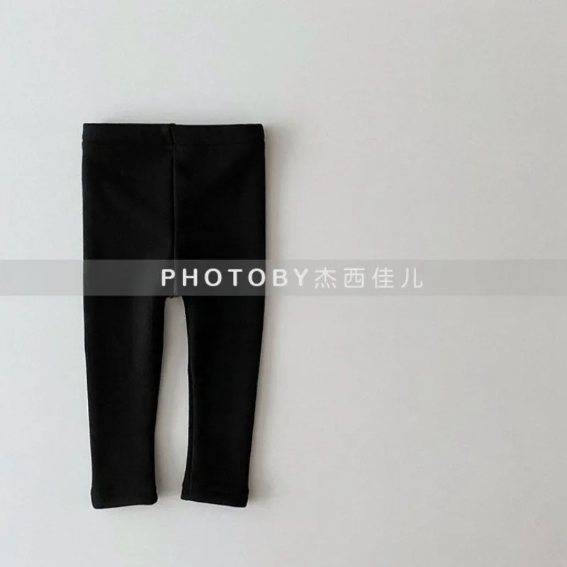 طماق مبطنة بالصوف الكورية الصلبة عادية شتاء الخريف جديد بنين بنات الأطفال المألوف كل مطابقة لينة مريحة