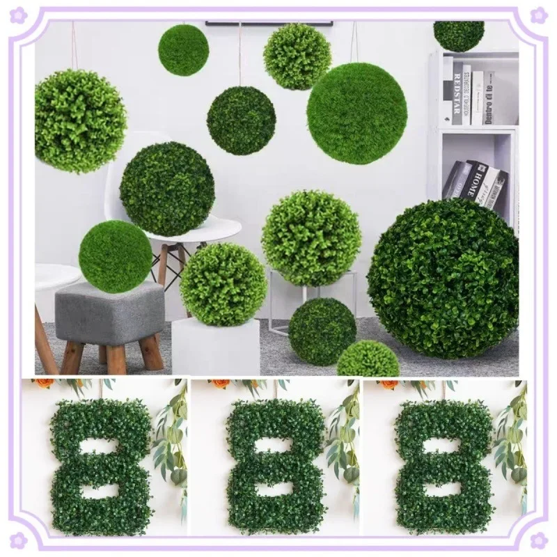 

40cm Simulation Plant Number Hang Wall Decoration Birthday Wedding Party Background Artificial Green Leafs Plastic Baby Shower