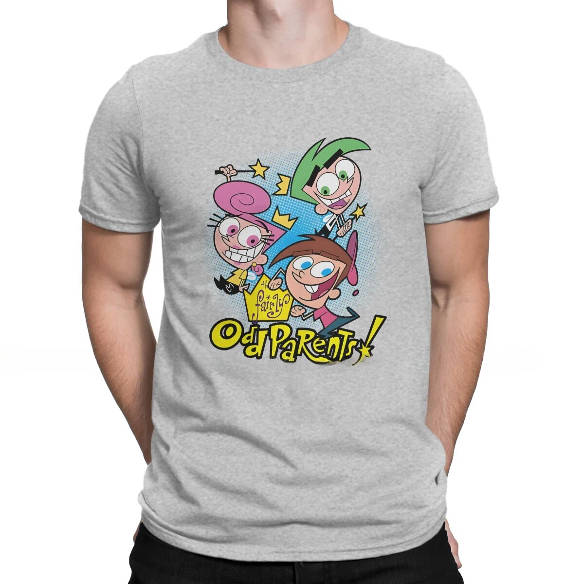 Summer harajuku custom Men group of three people Unique Pure Cotton Tees Short Sleeve The Fairly Oddparents  Crew Neck Clothes