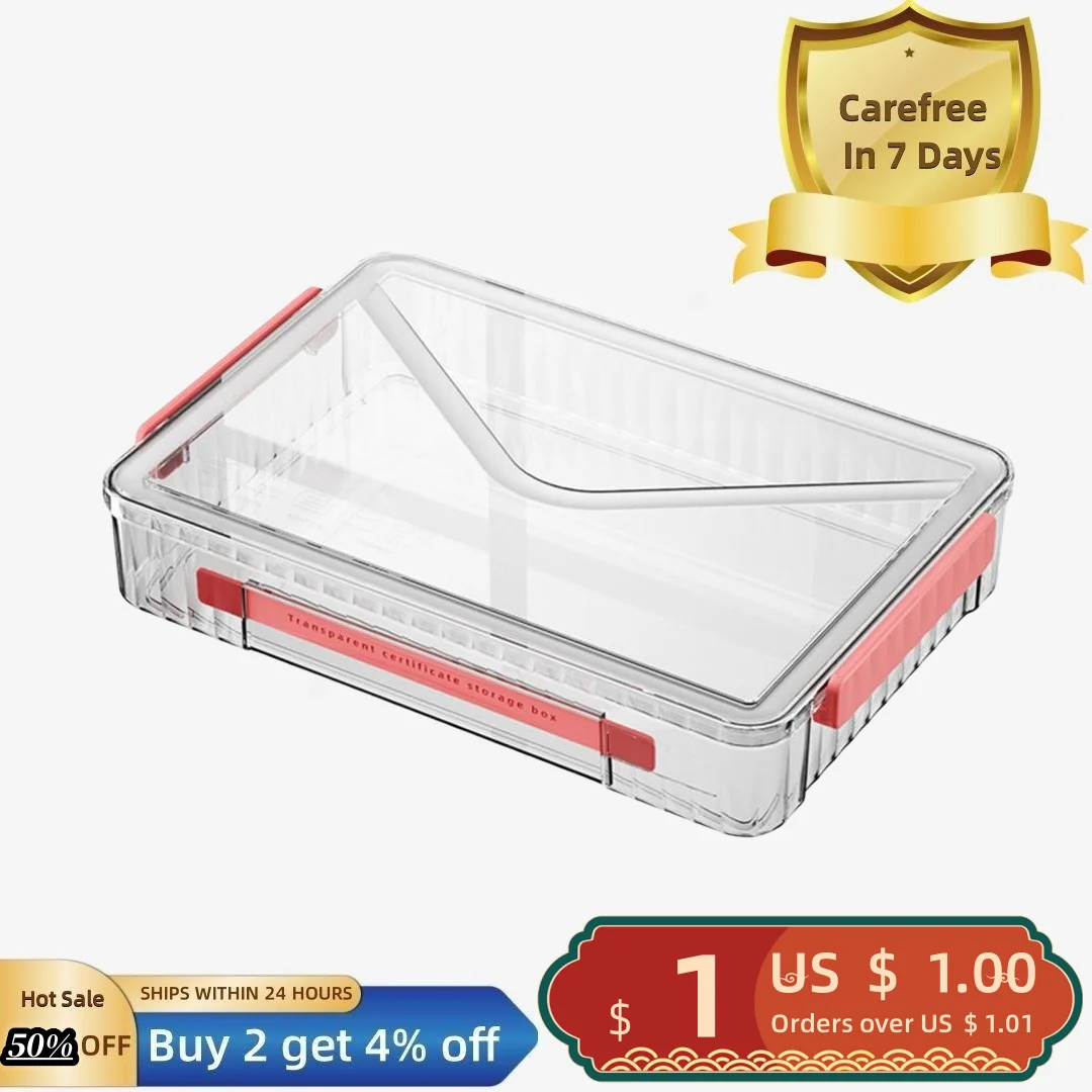 

Storage Holder High Capacity Minimalist with Handle Cover Large Mouth Save Space Wear-resistant Transparent Design ID Storage B