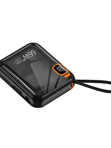휴대용 미니 보조베터리, 66W, 20000mAh, 케이블 내장, PD20, 초고속 충전, 컴팩트, 새 제품