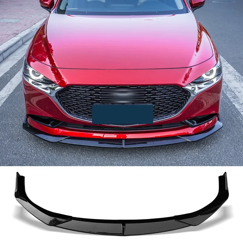 Front Lip Bumper Splitter for Mazda 3 Sedan 2019 20 21 22 23 Axela Spoiler Body Kit Protector Plate Decorative Strip Shovel