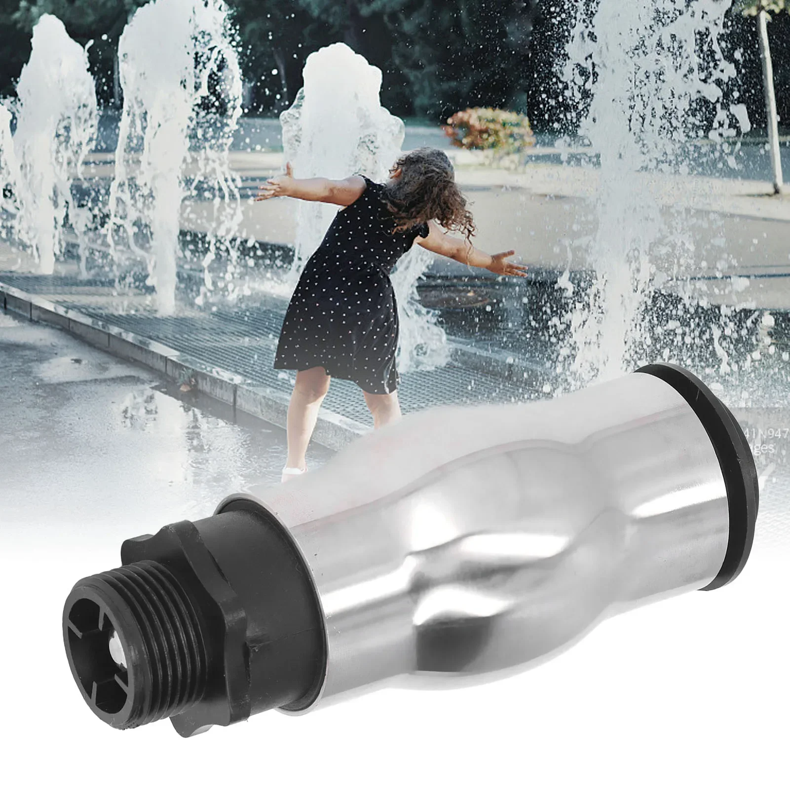Imagen 3: Boquilla de fuente de chorro de espuma espumosa de rosca macho G1, cabezal de pulverización de agua de acero inoxidable 304 para jardín, estanque y lago
