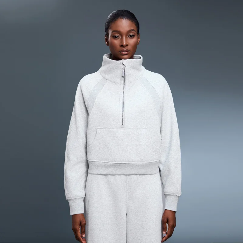 W2EJOURNEY الاتحاد الأوروبي الولايات المتحدة حجم قسط جودة فاخرة ملابس خارجية خمر الرياضة كلينفيت الشتاء كلينفيت نصف الرمز البريدي هوديي للنساء