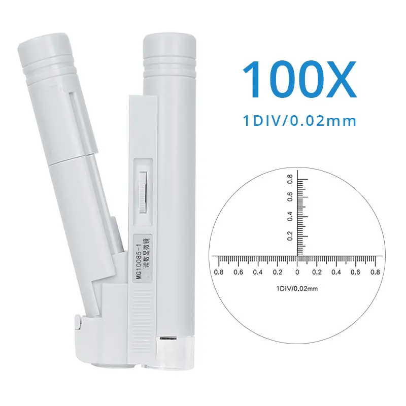 

Handheld Microscope 40X 100X Mini Pocket Portable Microscope LED Lamp Light Foldable Jewelry Magnifier Magnifying Loupe 2pcs