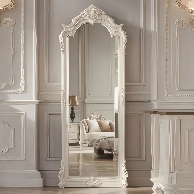 

European mirror full-length mirror luxury carved home floor-to-ceiling mirror bedroom cloakroom living room
