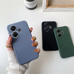 For Poco M6 Case Cover Xiaomi Poco M6 PocoM6 Capas Liquid Silicone Original Shockproof Phone Bumper Back TPU Soft Fundas Poco M6