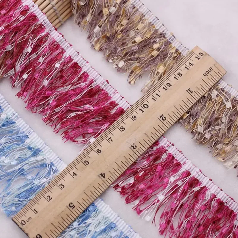 1 Yard Spitzenband, Seidenquasten, Fransenbesatz, Quasten zum Nähen für Schmuck, DIY-Bekleidung, Stoffzubehör, Quasten, Handwerkszubehör – Detail 4
