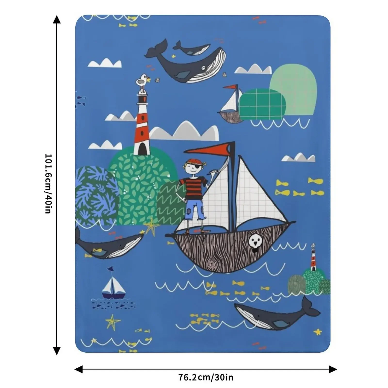 القراصنة أهوي الأزرق رمي بطانية لطيف منقوشة السرير منقوشة بطانية دافئة