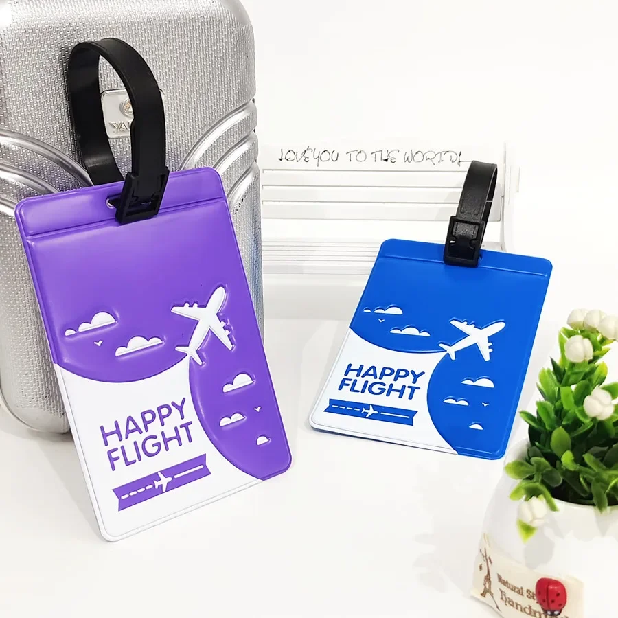 

2Piece/Set Luggage Tag High Quality Travel Accessories Baggage Tag PU Leather Tag Boarding Tag Name ID Labels For Suitcases