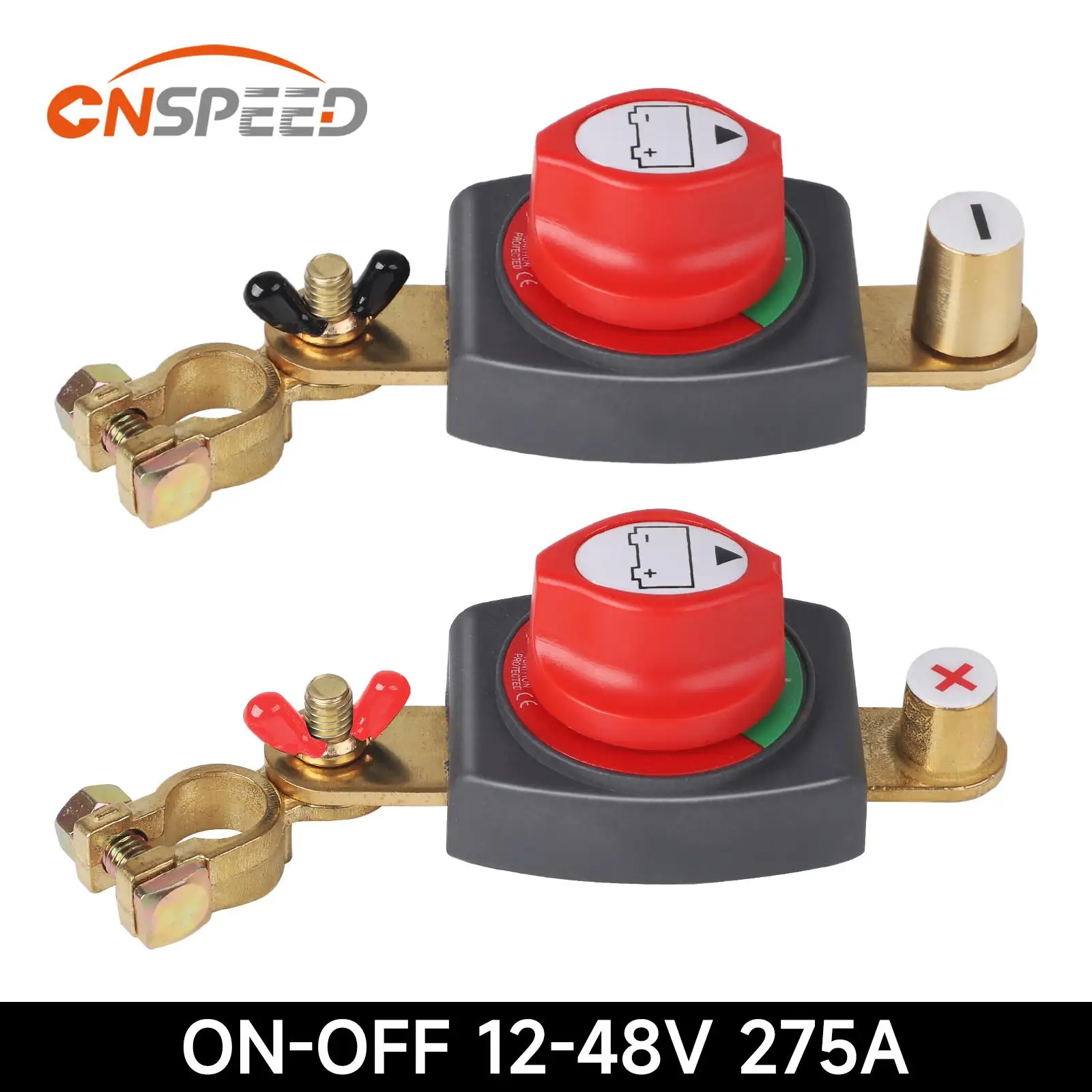 Battery Disconnect Switch 2 Positive 12V 48V 275A Waterproof Master Power Cut Off Isolator For Car Truck RV Marine Boat ATV/UTV