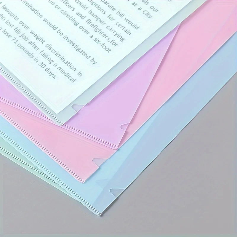 12 pastas de projeto de material pp premium dos pces-mangas de documentos a4 em forma de l, armazenamento durável e impermeável para remunimentos, papéis e arquivos