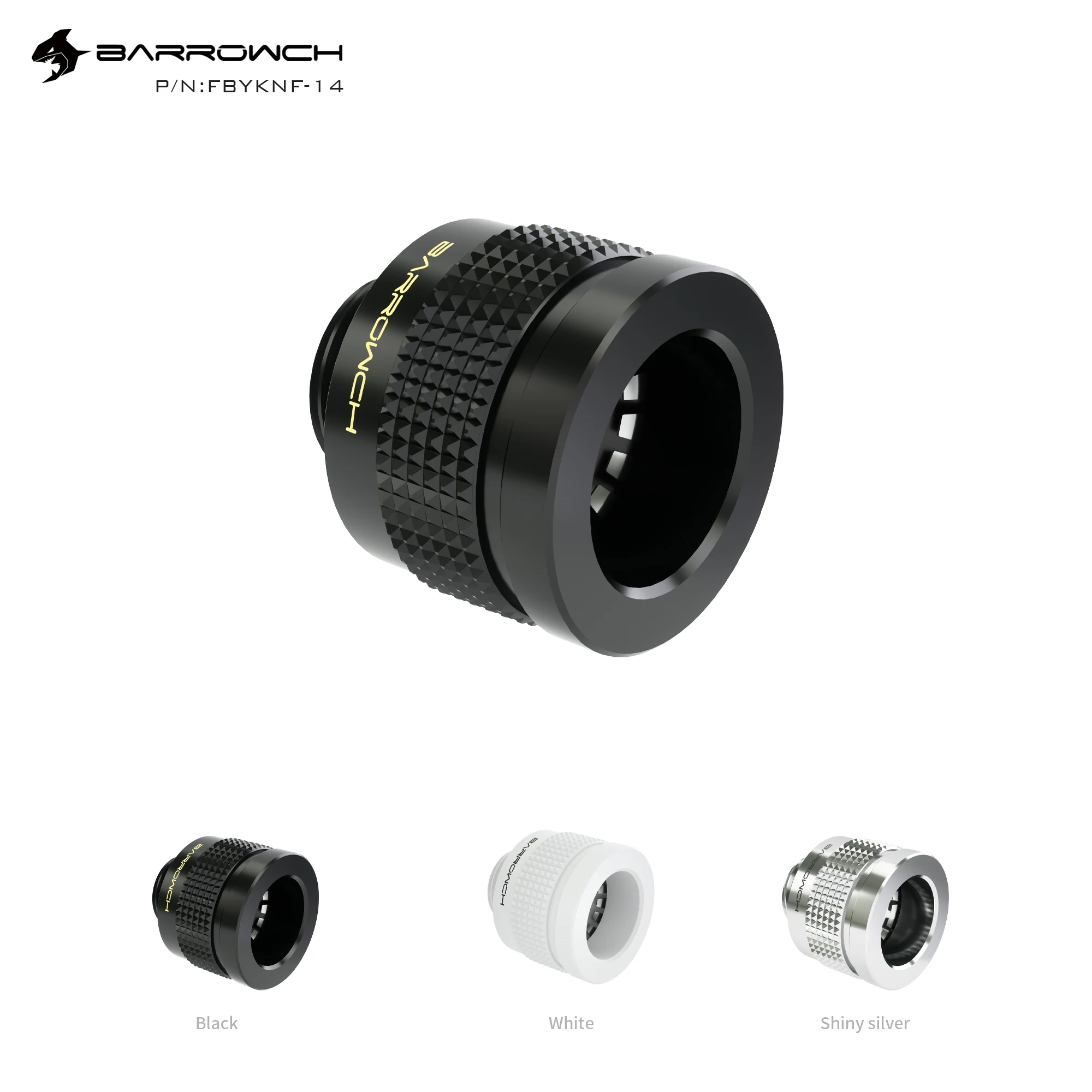 Barrowch Wolverine series 14MM super anti-off hard tube fitting Water Cooling Metal Connector Fitting G1/4'' Thread PETG Acrylic