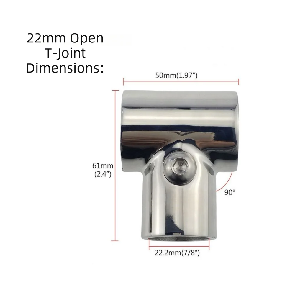 

316 Stainless Steel Boat Hand Rail Fittings Corrosion Resistant Heavy Duty Stainless Steel Tee Hinged Split 90 Degree
