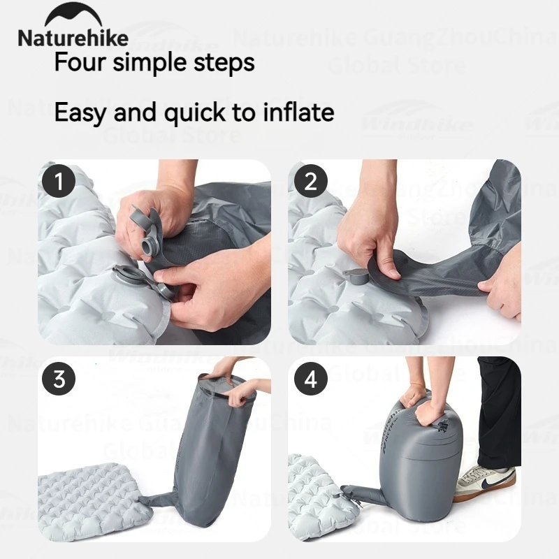 Naturehike borsa gonfiabile airbag pieghevole gonfiaggio rapido materassino per dormire materasso da campeggio all\'aperto portatile adatto ugelli da