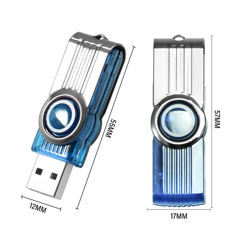 JASTER Cool Blue USB Flash Drive 128GB 100% Real Capacity Memory Stick 64GB High Speed Pen Drive 32GB Free Key Chain U Disk 16GB