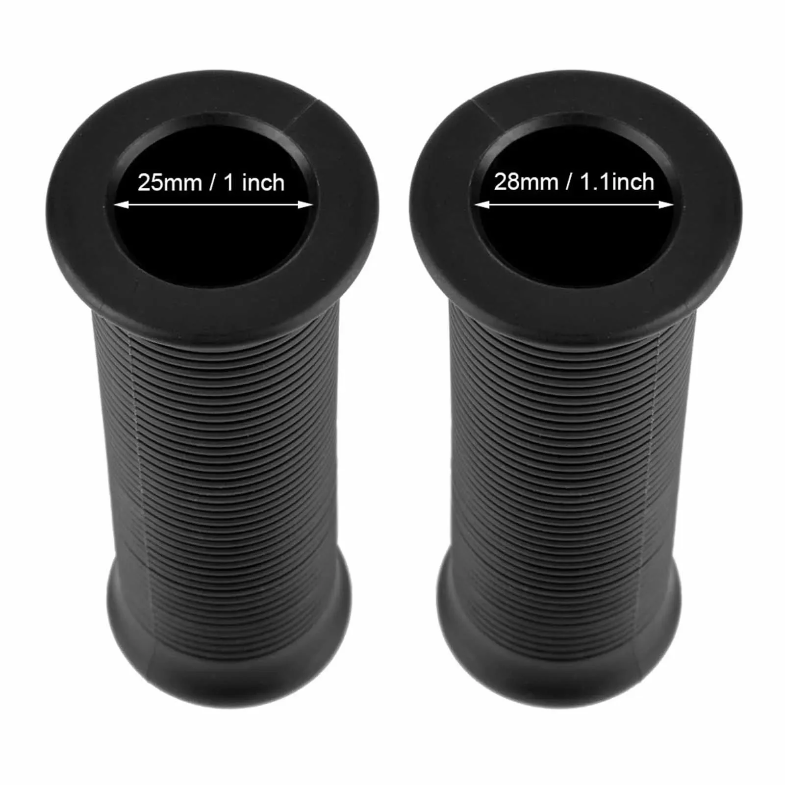 Pair Of 1inch 25mm/ 1.1inch 28mm Universal Motorcycle Vintage TPU Handle Handlebar Grip Black image 2