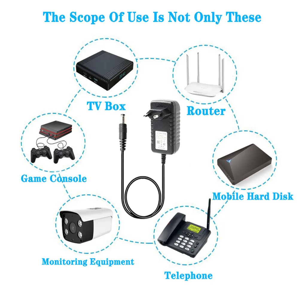 Adaptador de alimentação de três pernas britânico da tomada do porto, 22V, 0.5A, 1A, 1.5A, 2A, 2A