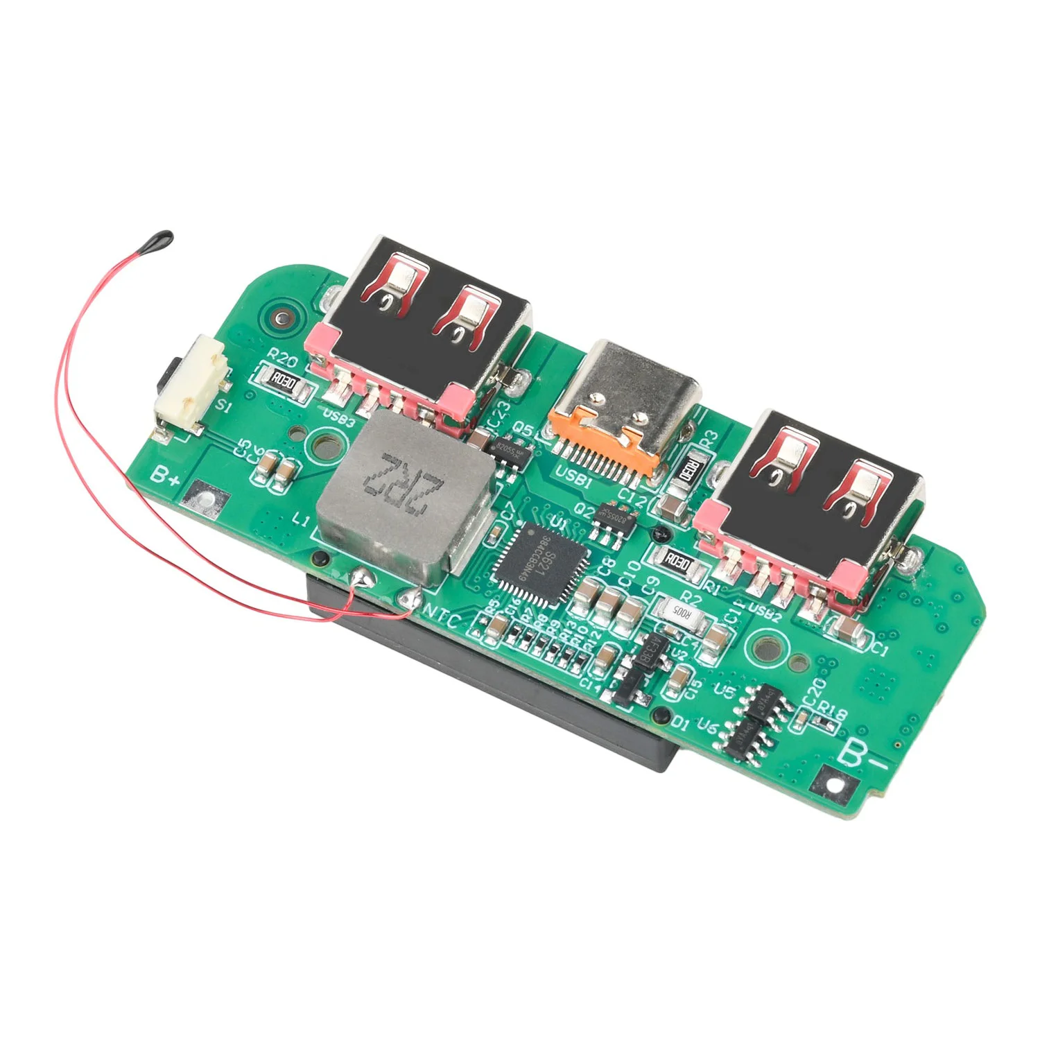 22.5W Fast Charging Module with TFT Color Display for DIY Power Bank PD QC Multi-Protocol Support PCB Board