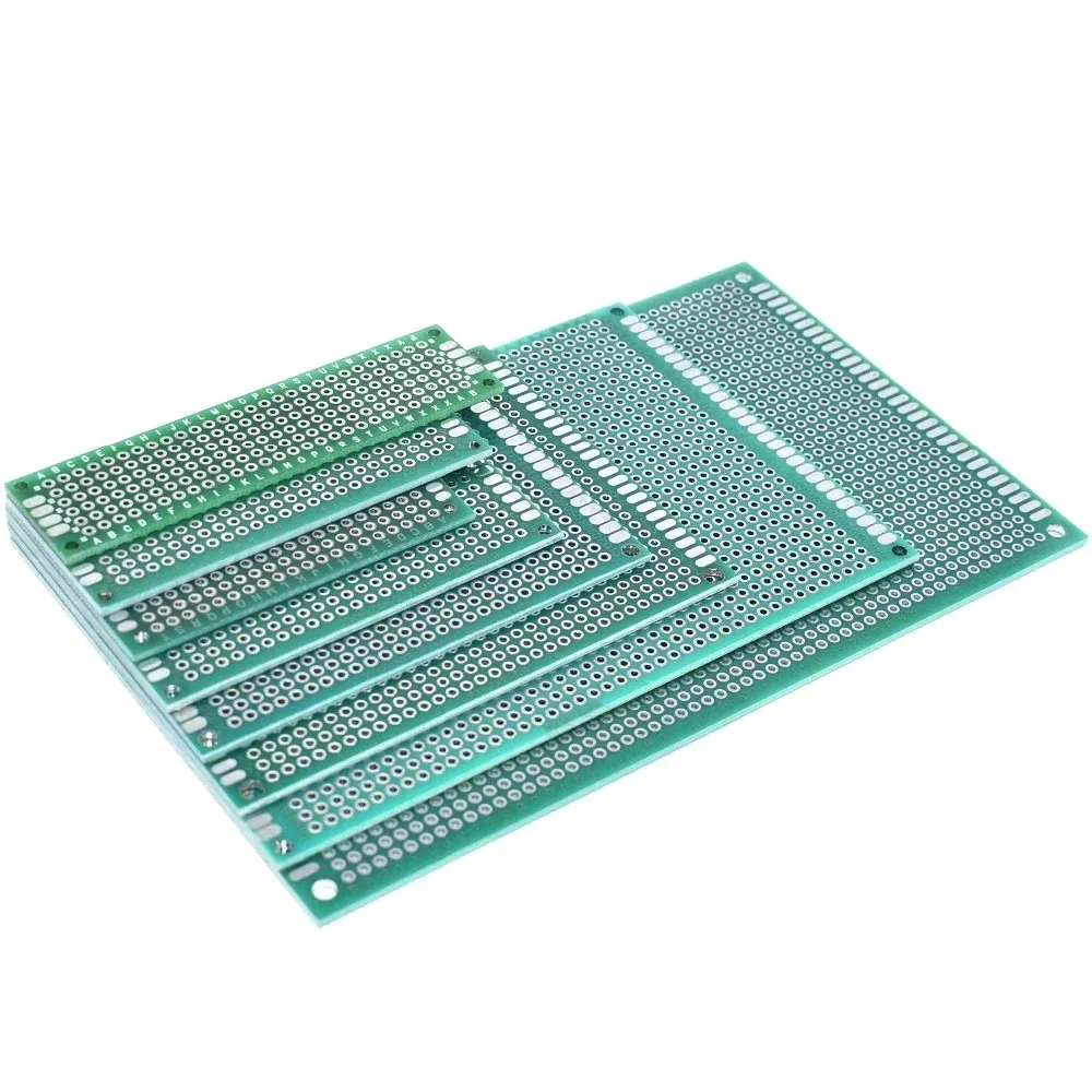 1/5/10pcs PCB Prototype Board Green 2x8/3x7/4x6/5x7/7x9/12/9x15cm Single-sided Circuit Board for DIY Soldering Projects