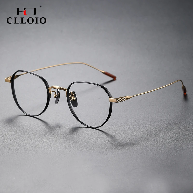 CLLOIO Pure Titanium Japanese Designer Handmade Glasses Frame Men Women Myopia Optical Prescription Eyeglasses Hyperopia Eyewear