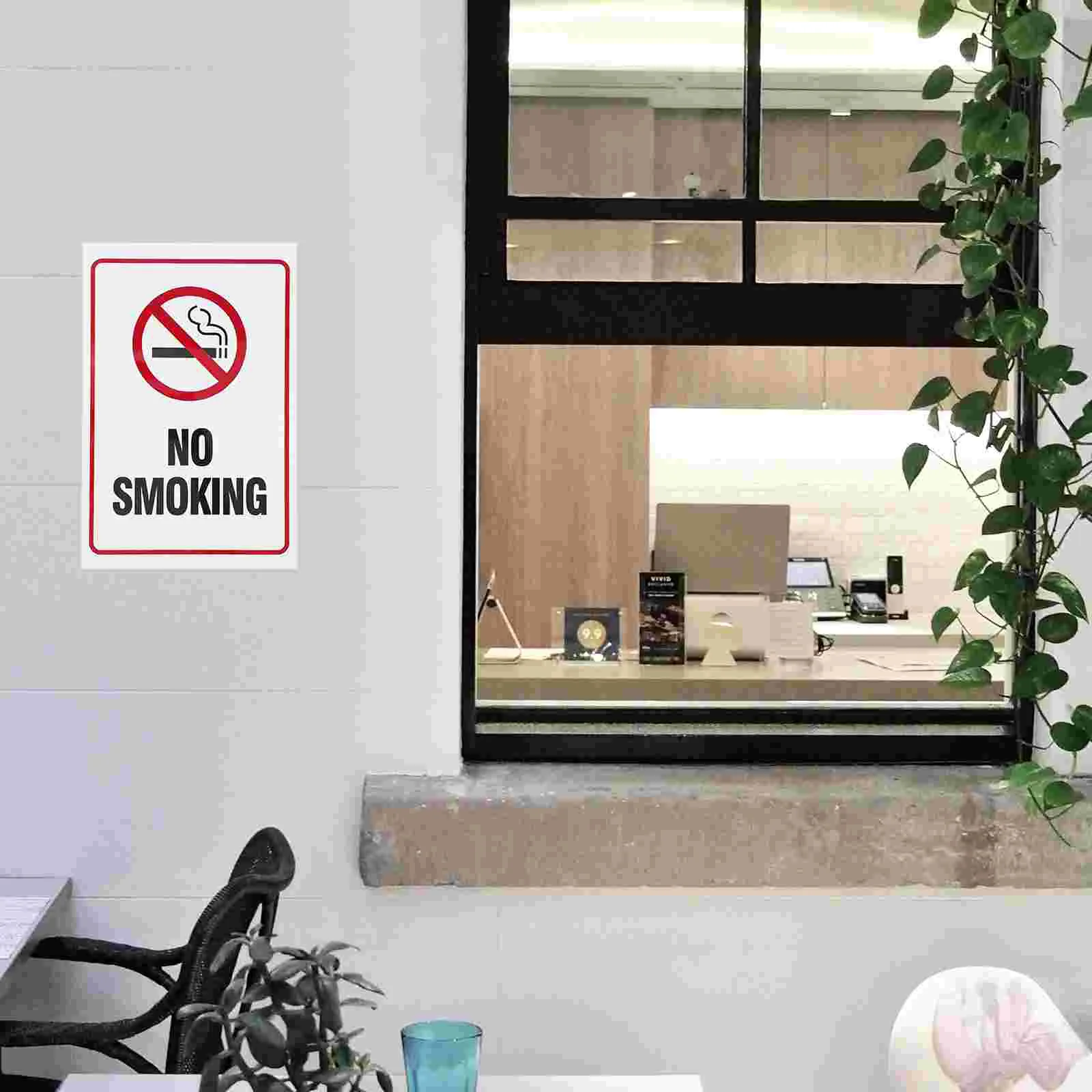 3 Pieces No Smoking Warning Sign Smoke Free Signs Placard Caution for Home Outdoor