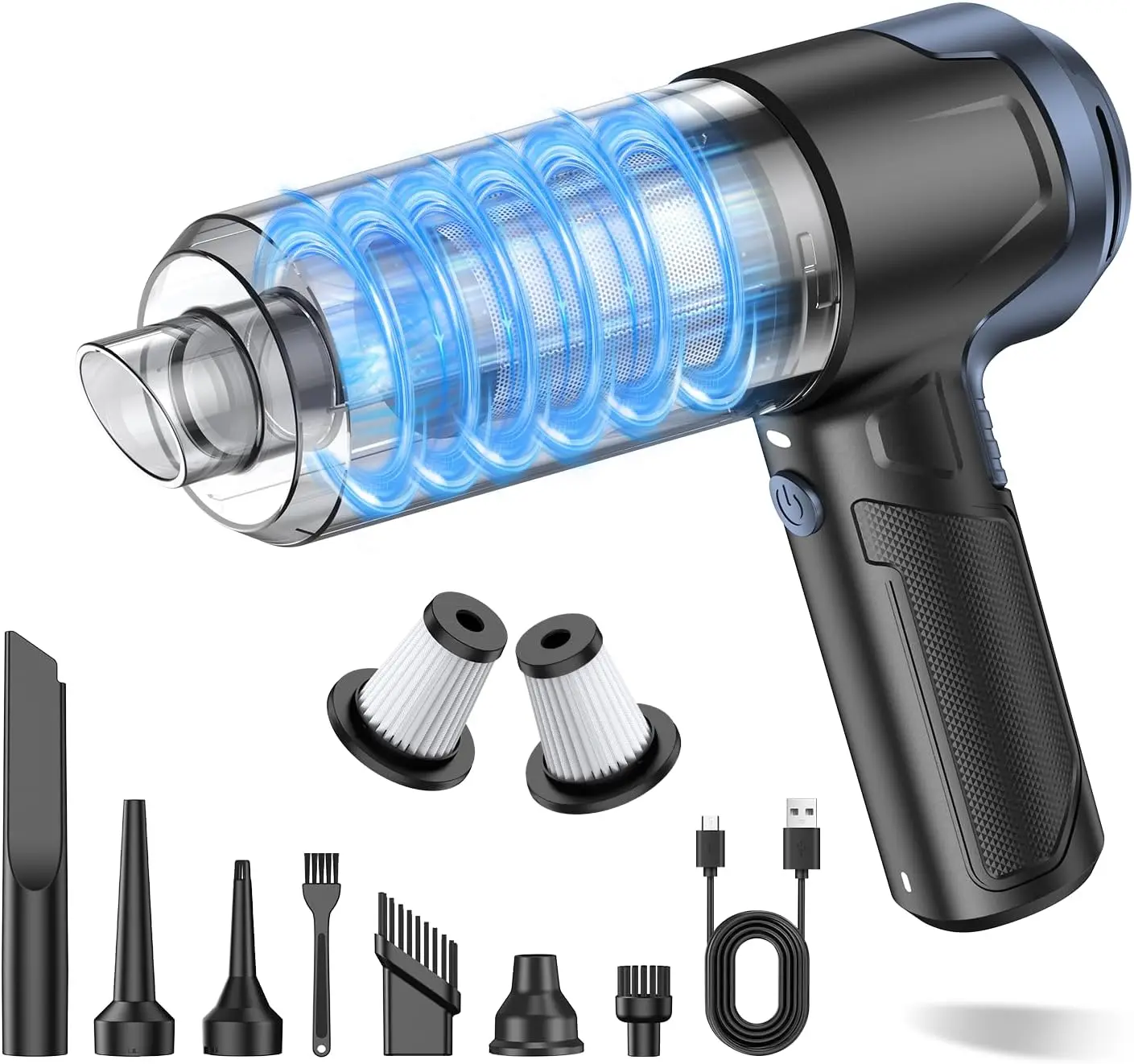 

Беспроводной ручной пылесос 16000PA, 2-в-1: воздуходувка и пылесос, портативный для автомобиля, дома, животных, офиса
