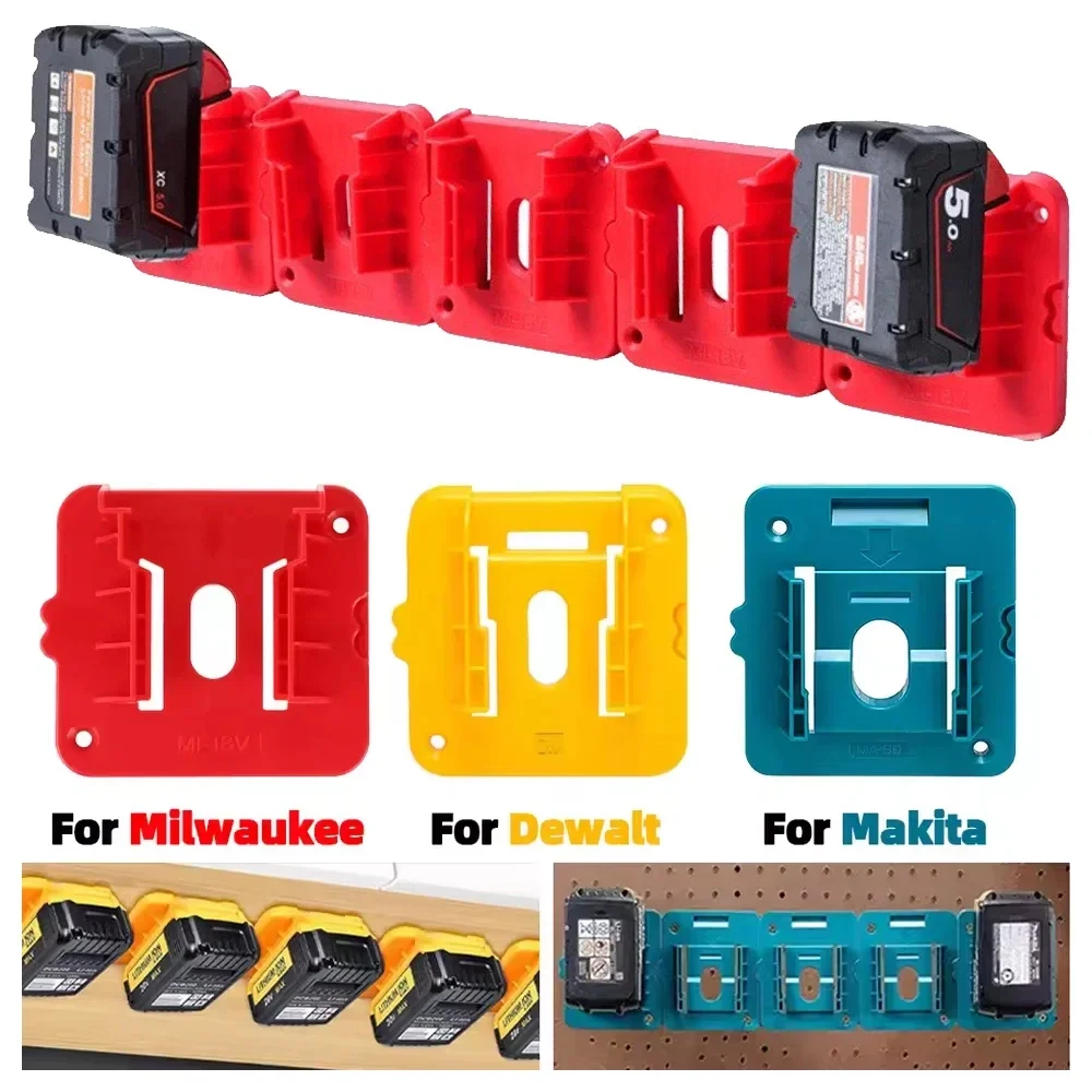 

Оптовый настенный держатель для аккумуляторов Makita/Dewalt/Milwaukee, стойка для хранения литий-ионных батарей 14.4В/18В для склада, фабрики
