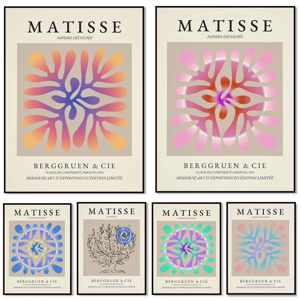 Matisse Aura Poster - Energy Art Spiritual Gradient Abstract Print Angle Numbers - Matisse Exhibition Inspired Home Decor
